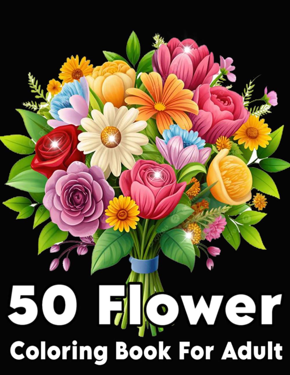 50 Flower Coloring Book For Adult: Beautiful Floral Designs for Stress Relief, Relaxation & Mindfulness | Bold and Easy Patterns for All Skill Levels