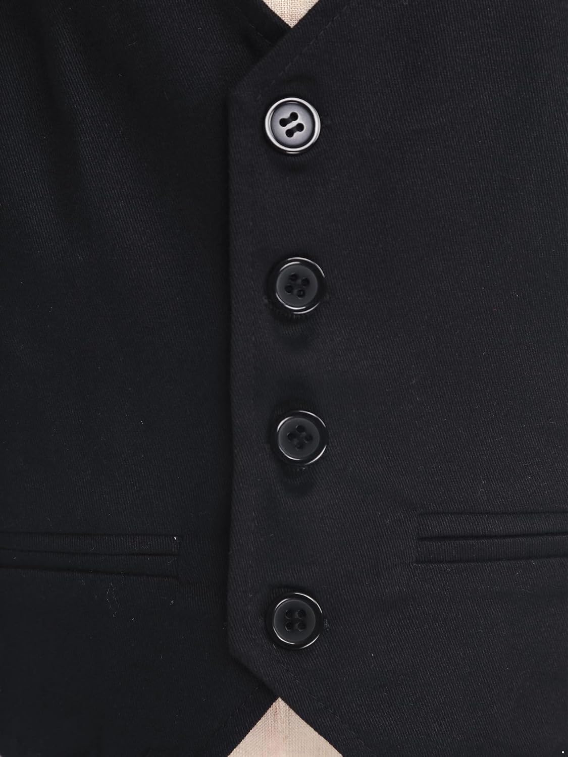 ranrann Kids Boys Single Breasted 4 Buttons Black Wedding Party Gentleman Formal Suit Vest Waistcoat