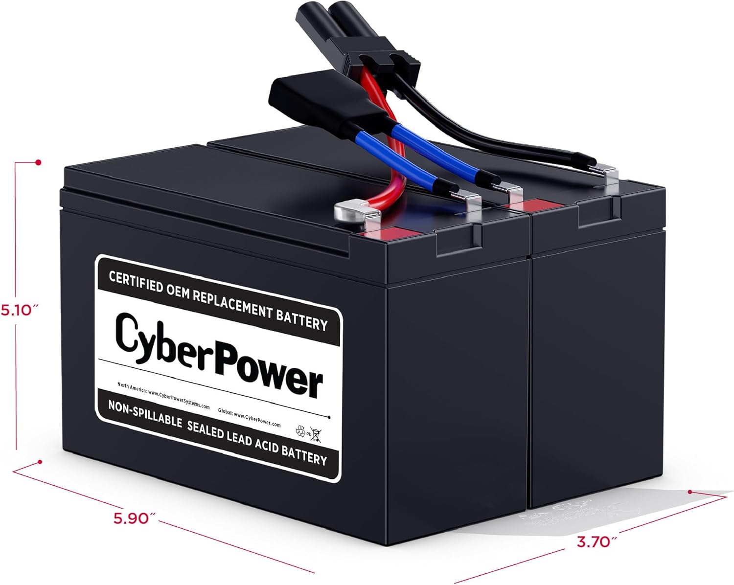 CyberPower RB1270X2B UPS Replacement Battery Cartridge, Maintenance-Free, User Installable, 12/7Ah
