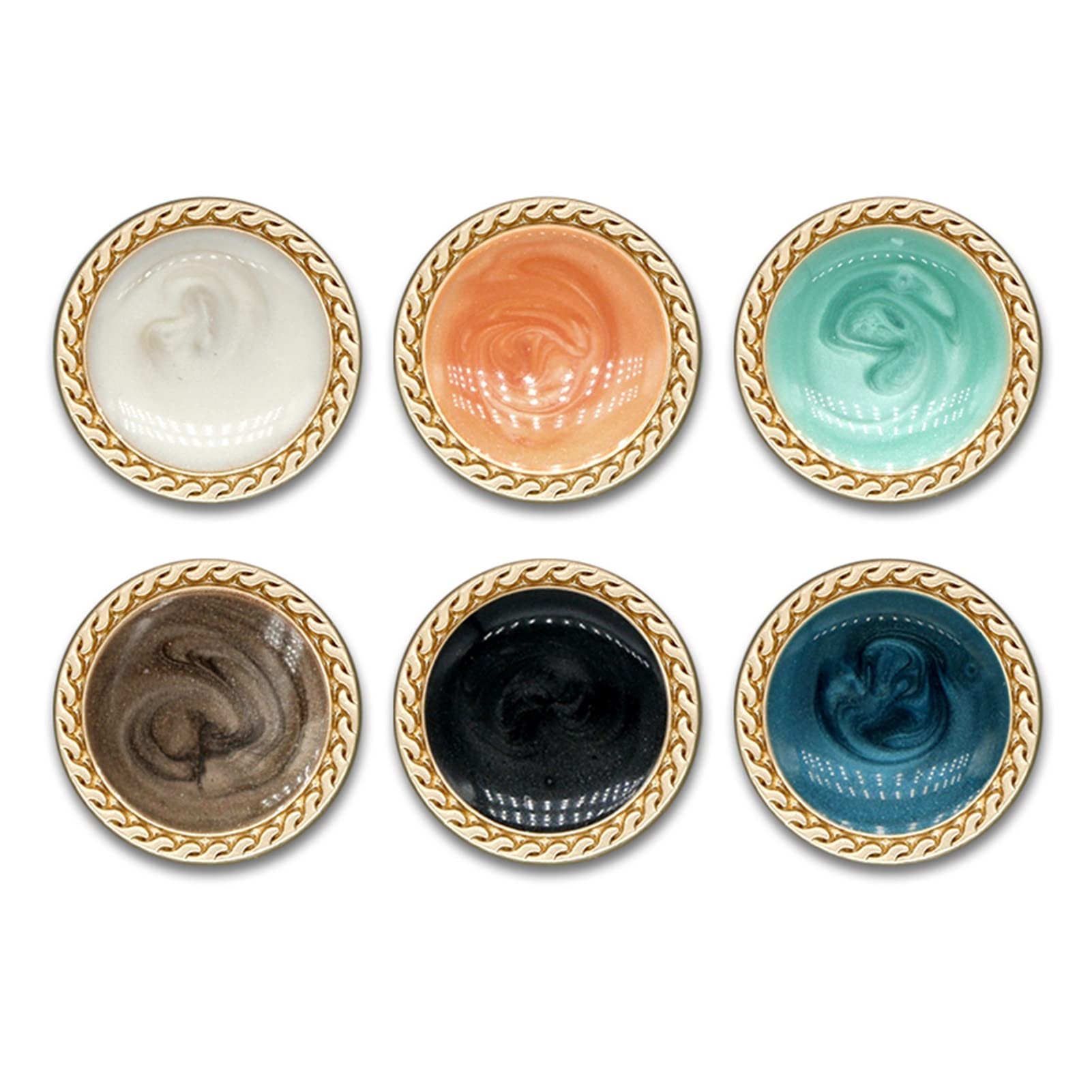 Boutons de couture vintage en métal 15mm pour accessoires de vêtements lot de 6