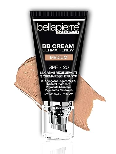 Miniatura 10 de bellapierre BB Cream con SPF 20 - Protector solar tintado, corrector, base mate y crema facial hidratante  Fórmula ligera + aplicador superior  No