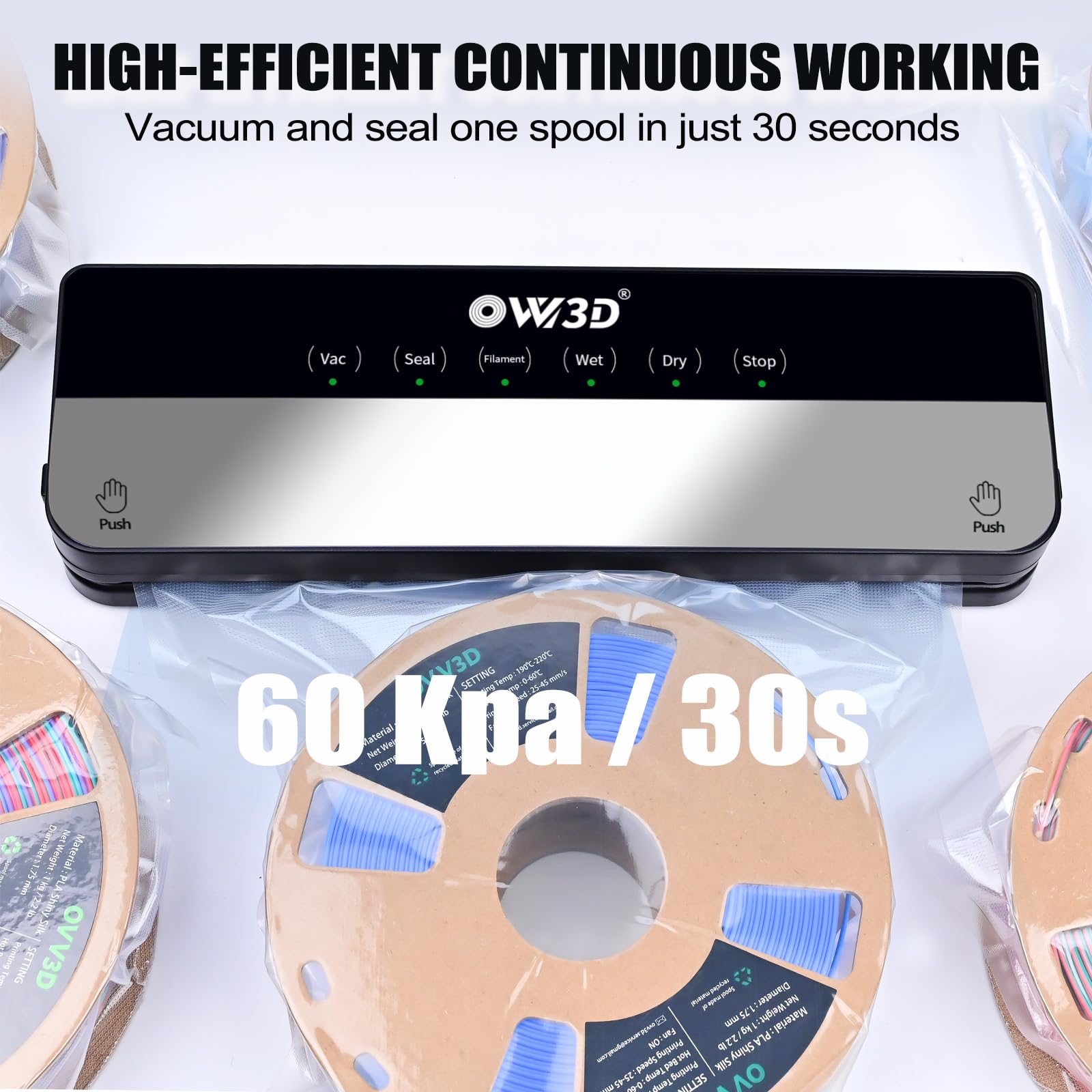 OVV3D 3D Printer Filament Storage Bags 30pcs with Vacuum Sealer