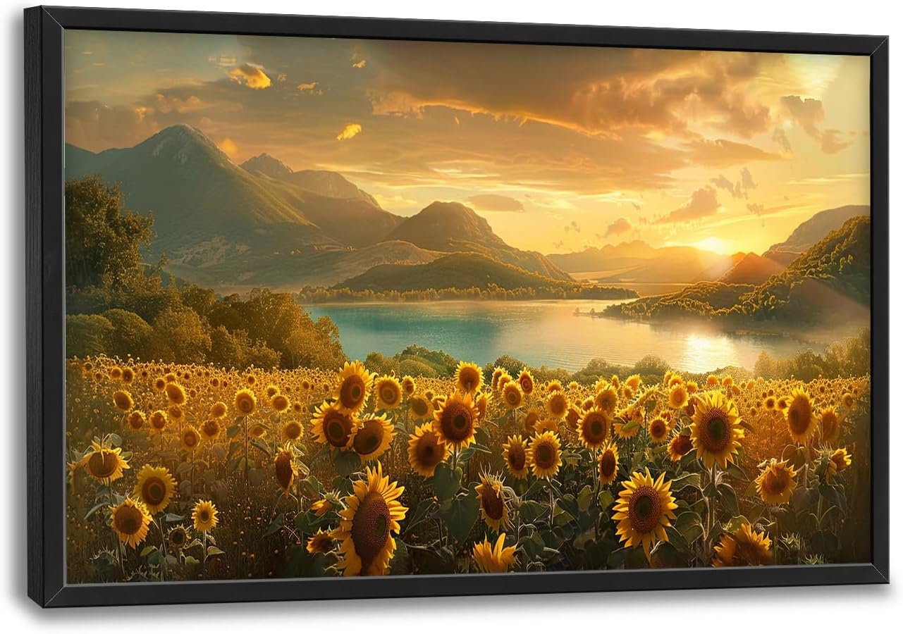 Large Highland Cow Wall Art Farmhouse Cow Home Sweet Home Pictures Wall Decor Country Cattle Family Canvas Painting Print Home Modern Artwork Framed for Bathroom Living Room Bedroom Office 60x30 inch