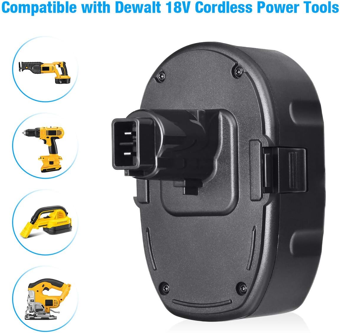 Get Popular Offer Powerextra 5.0Ah Replacement Battery Compatible with Dewalt 18V XRP Battery DC9096 DC9098 DC9099 DE9039 DE9095 DE9096 DE9098 DW9095 DW9096 DW9098 DE9503 DC9182 2Pack