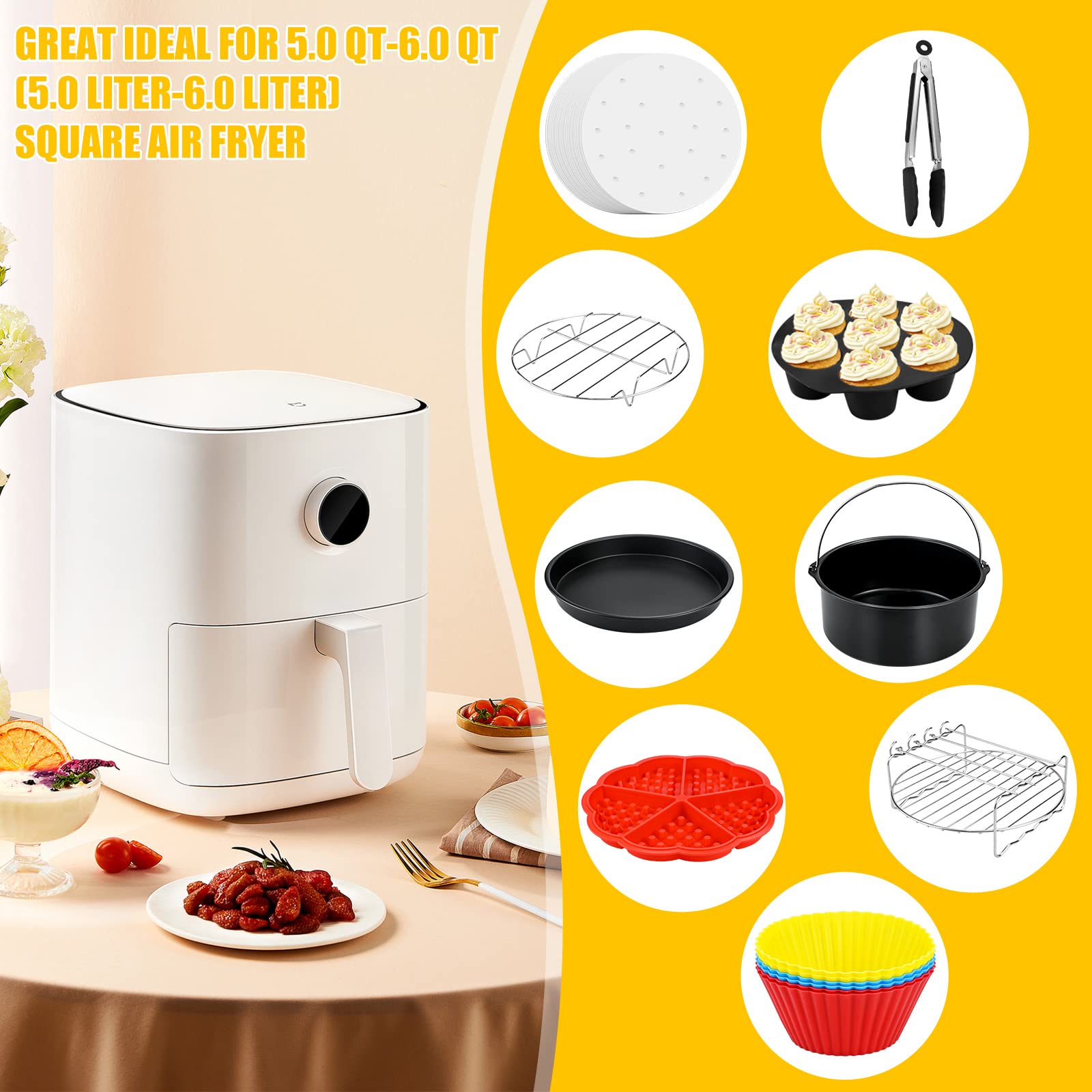 Air Fryer Accessories 6 5 pieces, Cooking Pack Kitchen