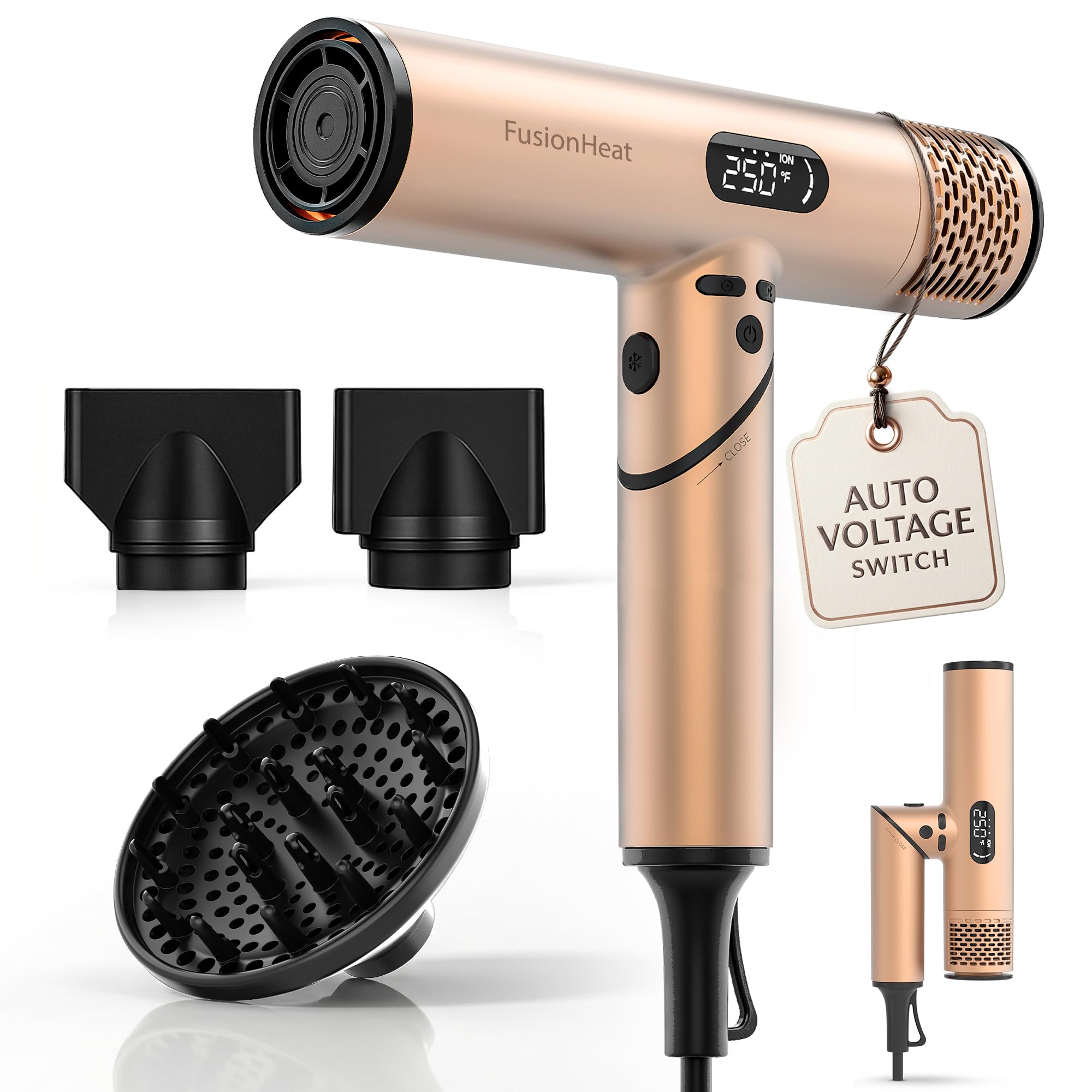 Amazon.com : FusionHeat Dual Voltage Travel Hair Dryer with