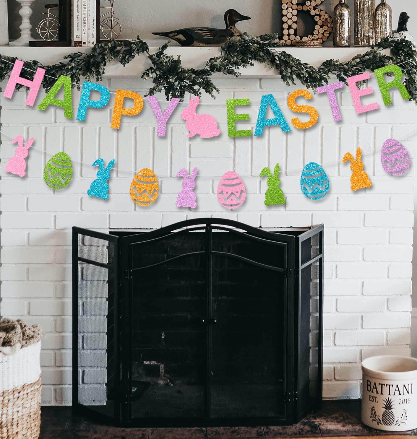 Osterdeko Banner Set – 2 Stück, 2 M „Happy Easter“ Aus Jute, Für Drinnen & Draußen, Frühlingshaft & Wiederverwendbar