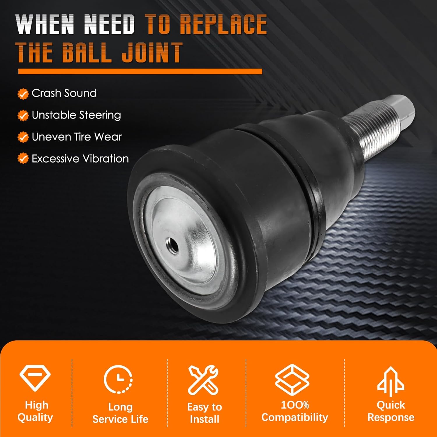 KR500262 Kryptonite Track Bar Ball Joint Replacement for F-250 F-350 Super Duty 2005-2020 4X4 Models