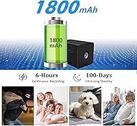 Vista 8 de Cámara WiFi inalámbrica 4K, batería de 1800 mAh, 4K para interiores, WiFi inalámbrica, cámara de seguridad para el hogar, cámaras de vigilancia