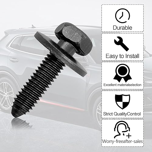 Miniatura 6 de 10 piezas M6 1.0 X 0.984 in cabeza hexagonal métrica Sems pernos cuerpo tornillos tornillos compatibles con GMC Buick Chevrolet Cadillac 11503834,