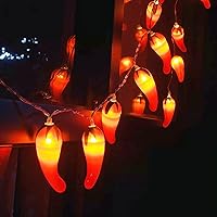 Vista 1 de 9.8 ft 20 LED Red Chili String Light Pepper Fairy Lights USB Powered Lámpara para fiesta de Navidad Decoración del hogar (2 modos USB)