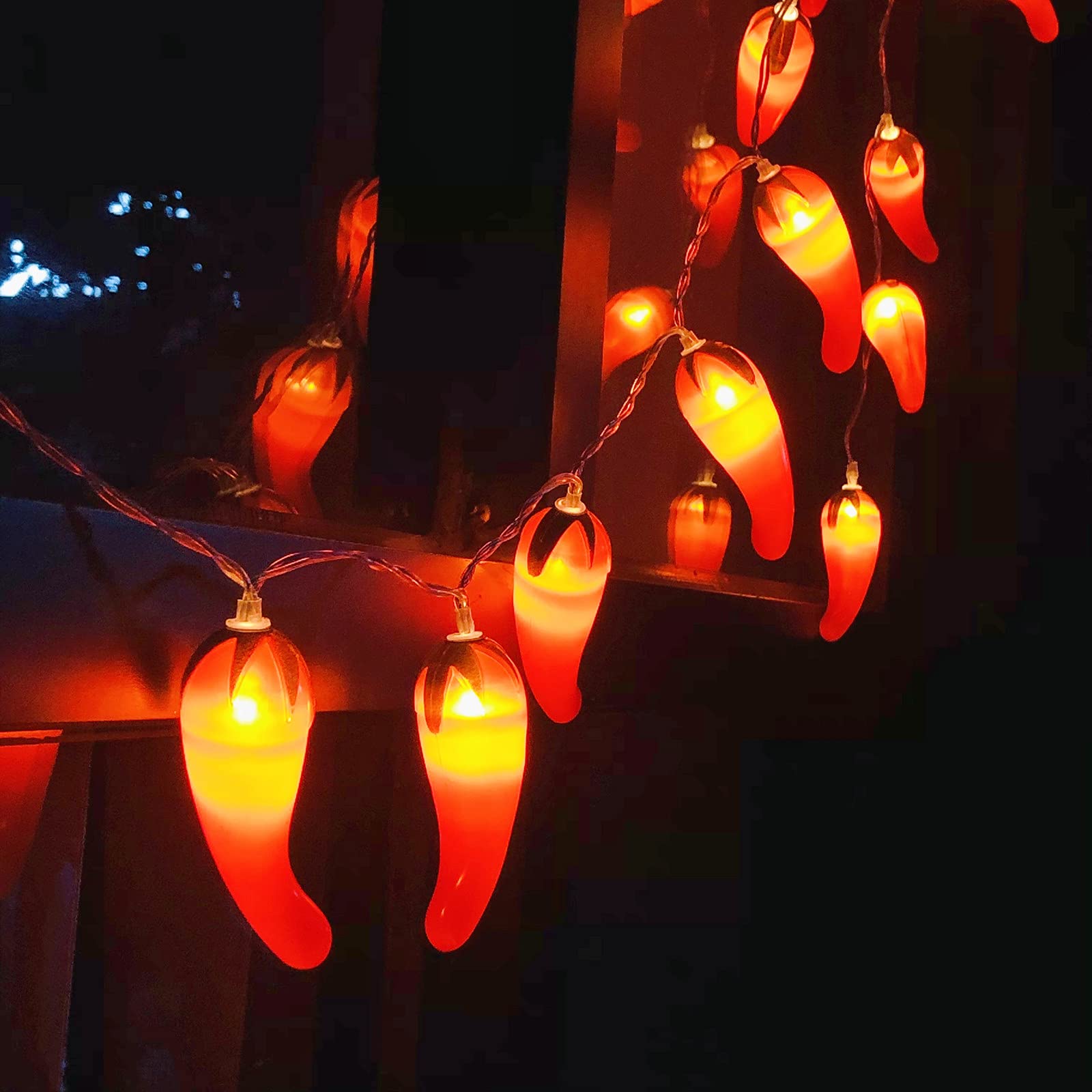 Riaxuebiy Chilli Red Chili String Light 3M 20 Leds Pepper Fairy Lights Usb Powered For Bedroom, Wedding, Party, Christmas, Festival, Tree Decoration (Usb-2 Modes, )