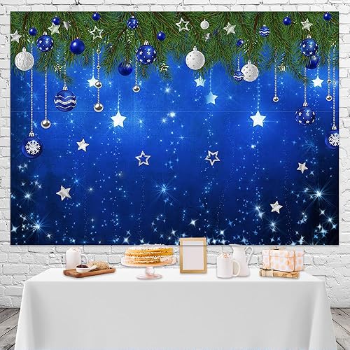 Miniatura 2 de Mocsicka Telón de fondo rojo de Navidad, vacaciones de invierno, estrellas brillantes, decoraciones de fiesta de Navidad para fotografía, Año Nuevo,