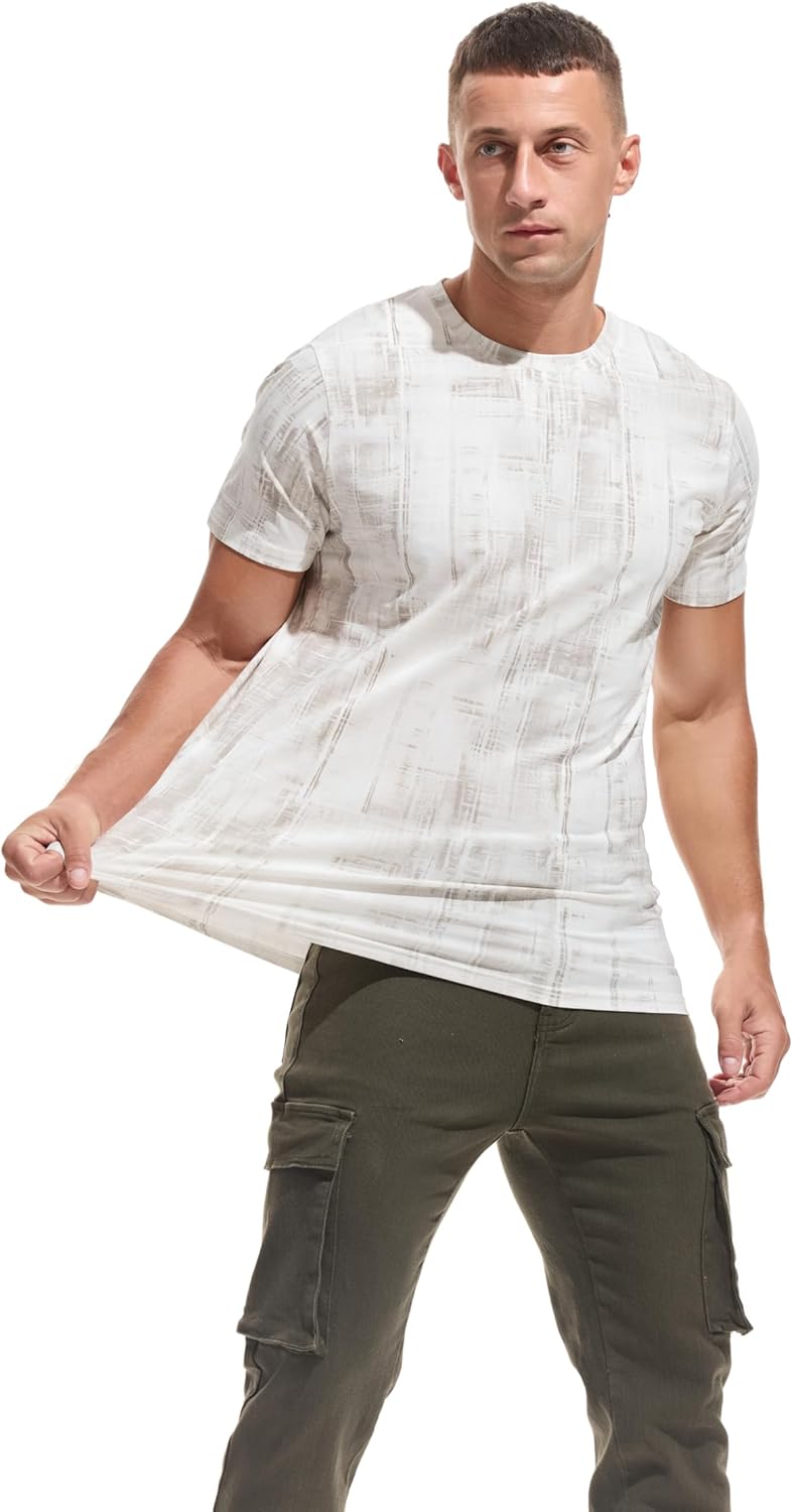 KLIEGOU Men's Graphic T-Shirt 95% Cotton Crew Neck Short Sleeve Tee Soft Stretch Casual Printed Top - Image 4