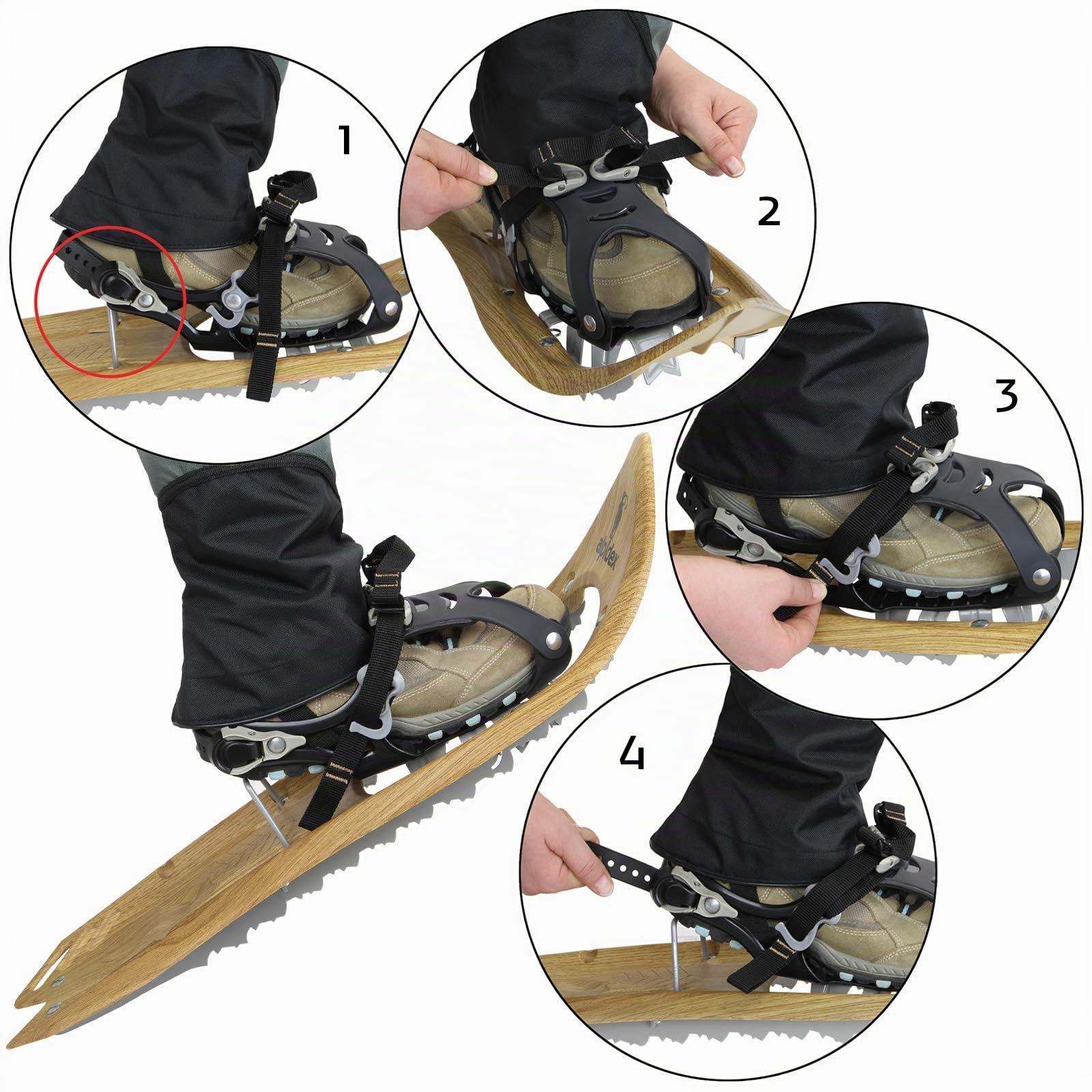 ALPIDEX Raquettes Neige Aspect Bois Sac Transport Bâtons Carbone Approprié Optionnel
