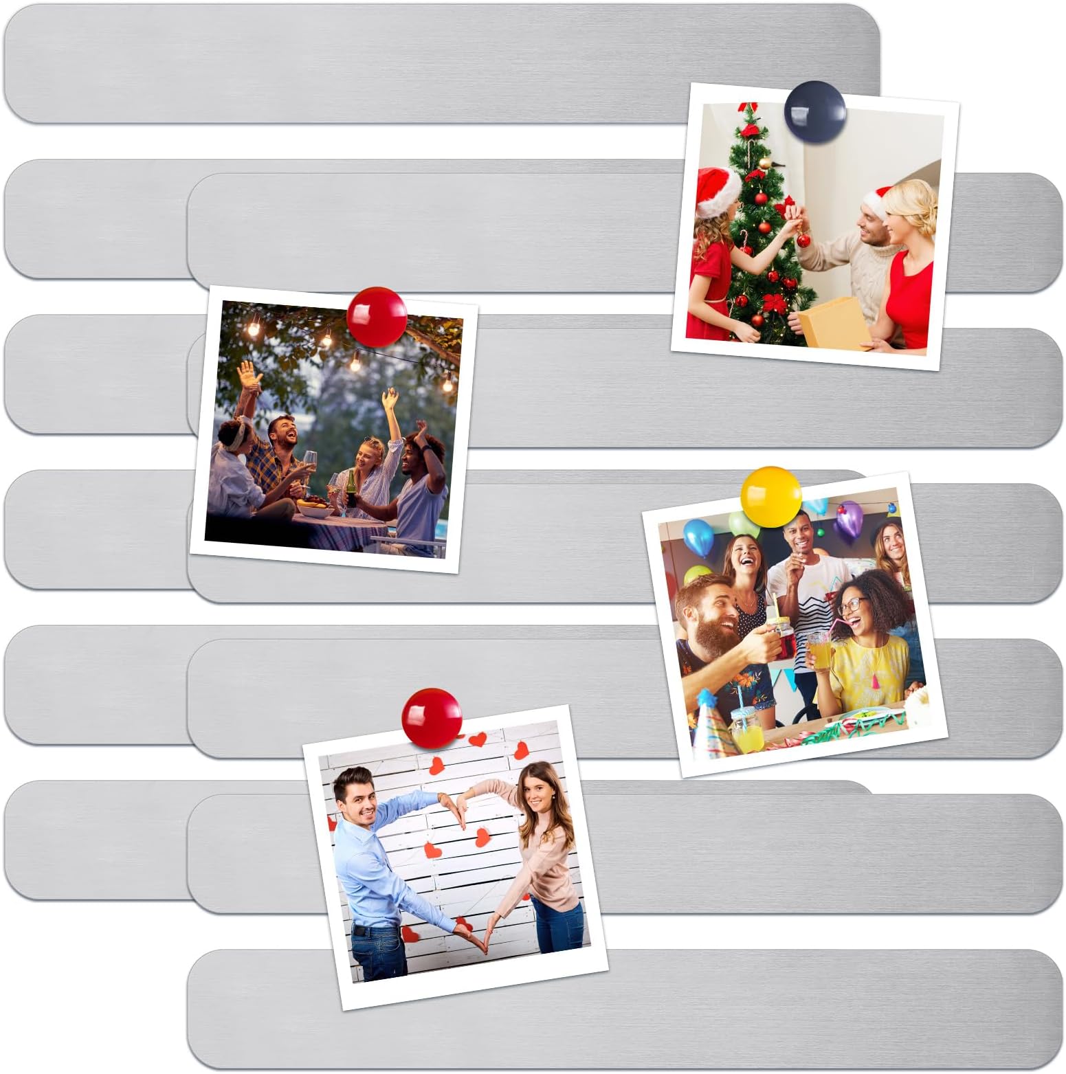 Blulu 12 Pcs Stainless Iron Board Strips Bulletin