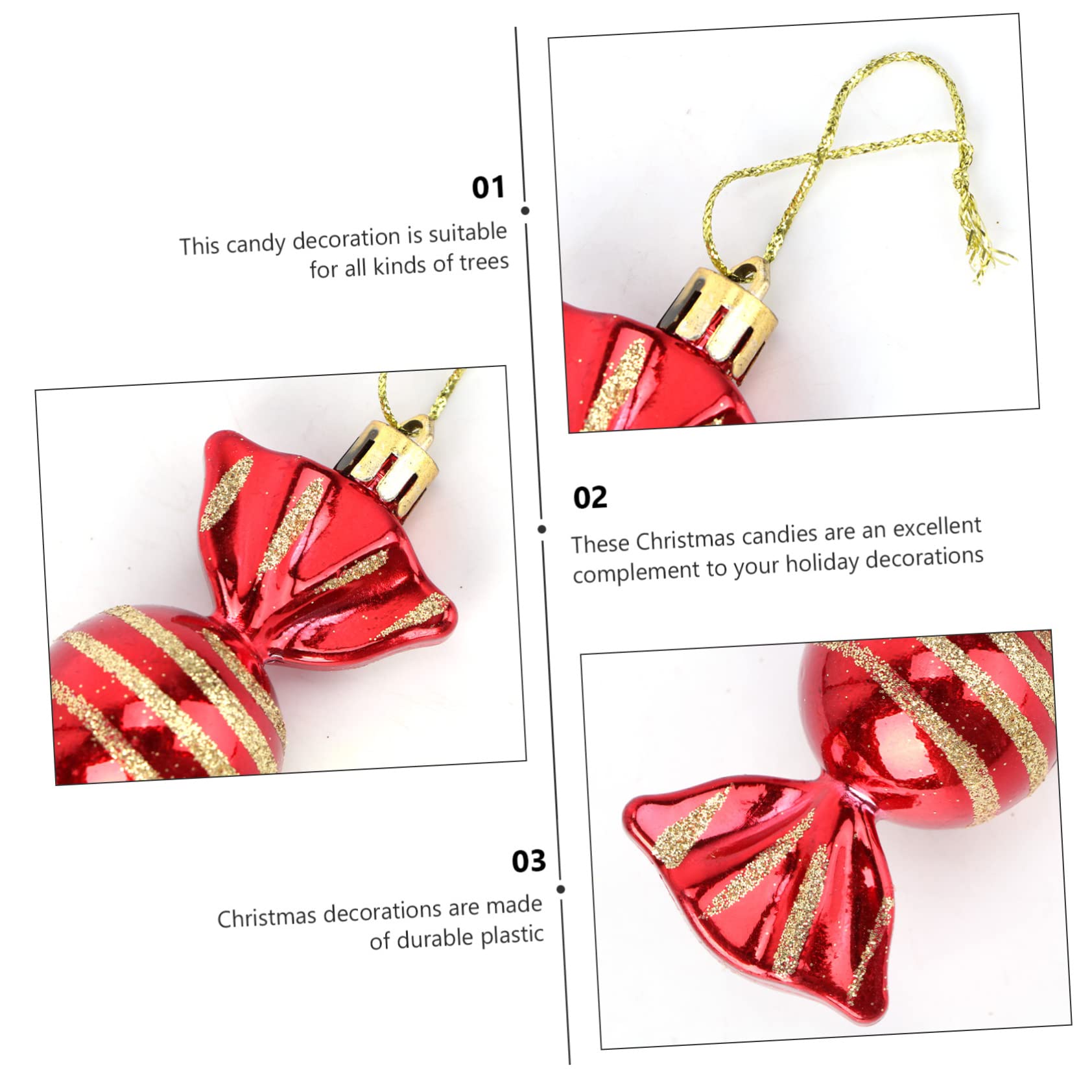 ifundom 24piezas Adornos Colgantes De Forma para Decoración Navideña Paquete para Árbol De Navidad y