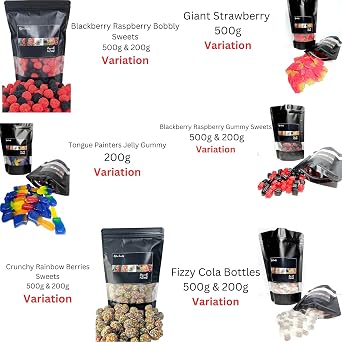 Crunchy Blackberry and Raspberry Sweets - 500g bag small Blackberries and Raspberries Bobbly Sweets by skvdntrade8 (Blackberry and Raspberry, 500g)