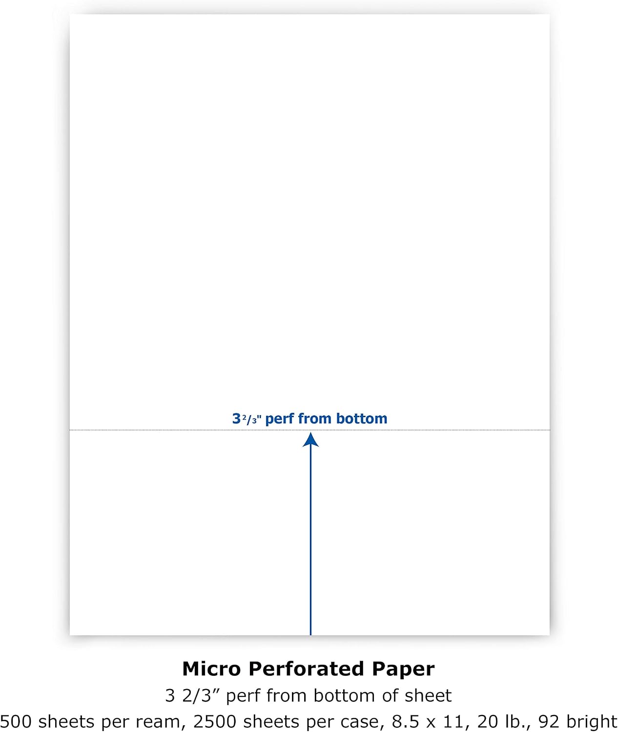 PrintWorks Professional 3 2/3" Perforated Paper, 2500 Sheets, 20 lb, White (04124C)