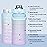 RYI Large Half Gallon 64 OZ Motivational Water Bottle with Straw Time Marker BPA Free for Sport and Fitness Blue Purple