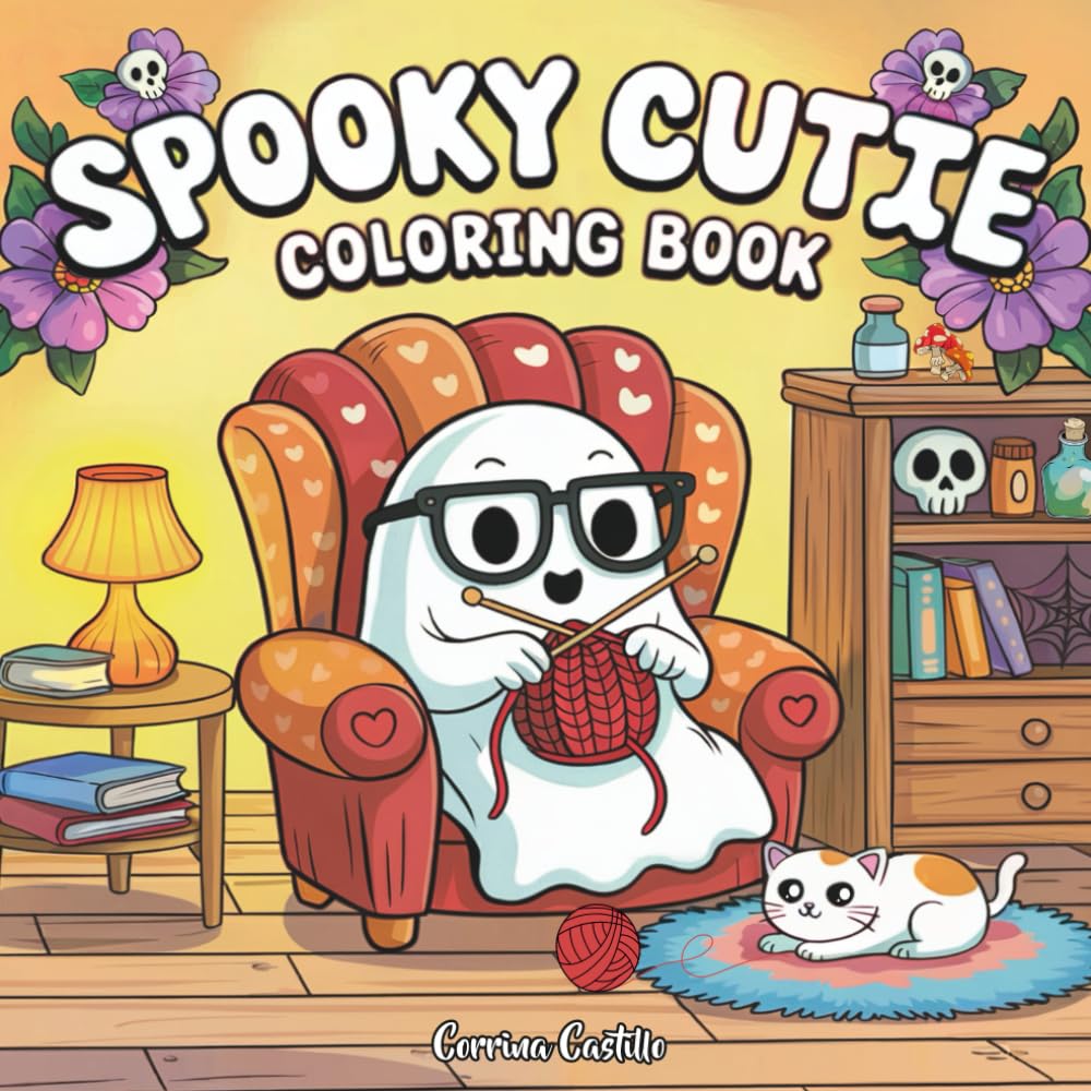 Spooky Cutie Coloring Book: Adorable Spooky Scenes with Cozy and Halloween Vibes for Adults, Teens to Enjoy and Relax