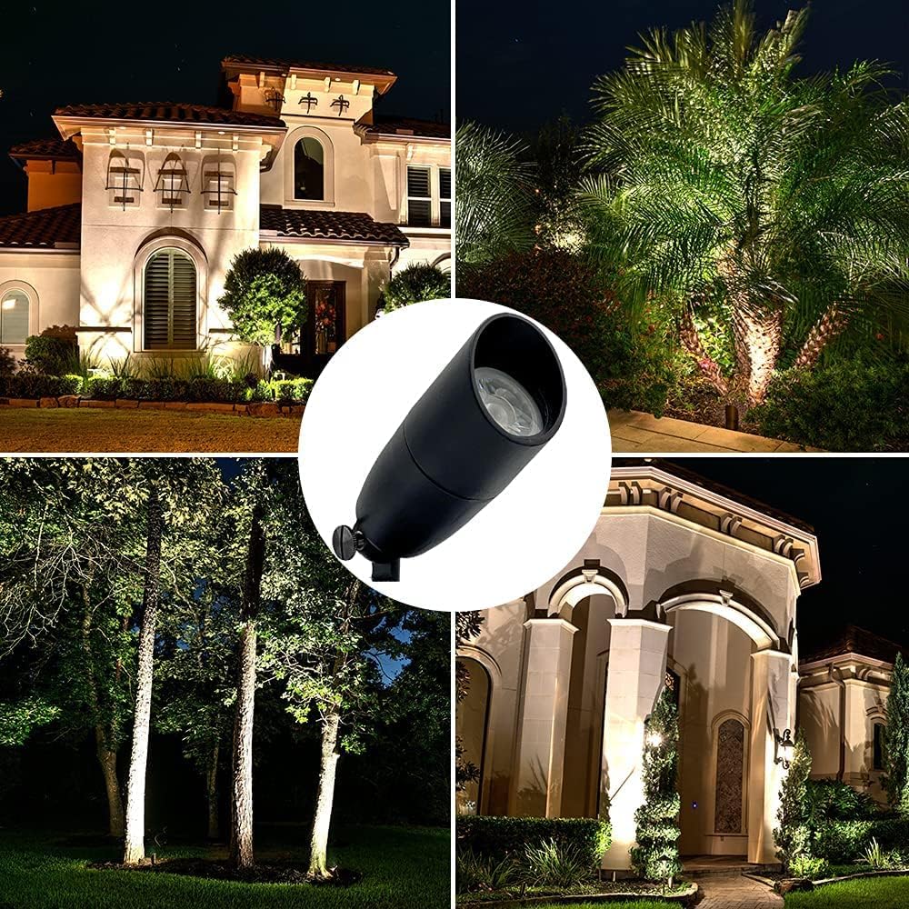 LED Spot Lights Outdoor 7W LED Landscape Light 111 - Solid Aluminum Metal Wall Light Security Lighting LED Yard Lights for Bright Long Lasting Home Garden Patio Pool Area Lighting LED Bulbs (6 Pack)