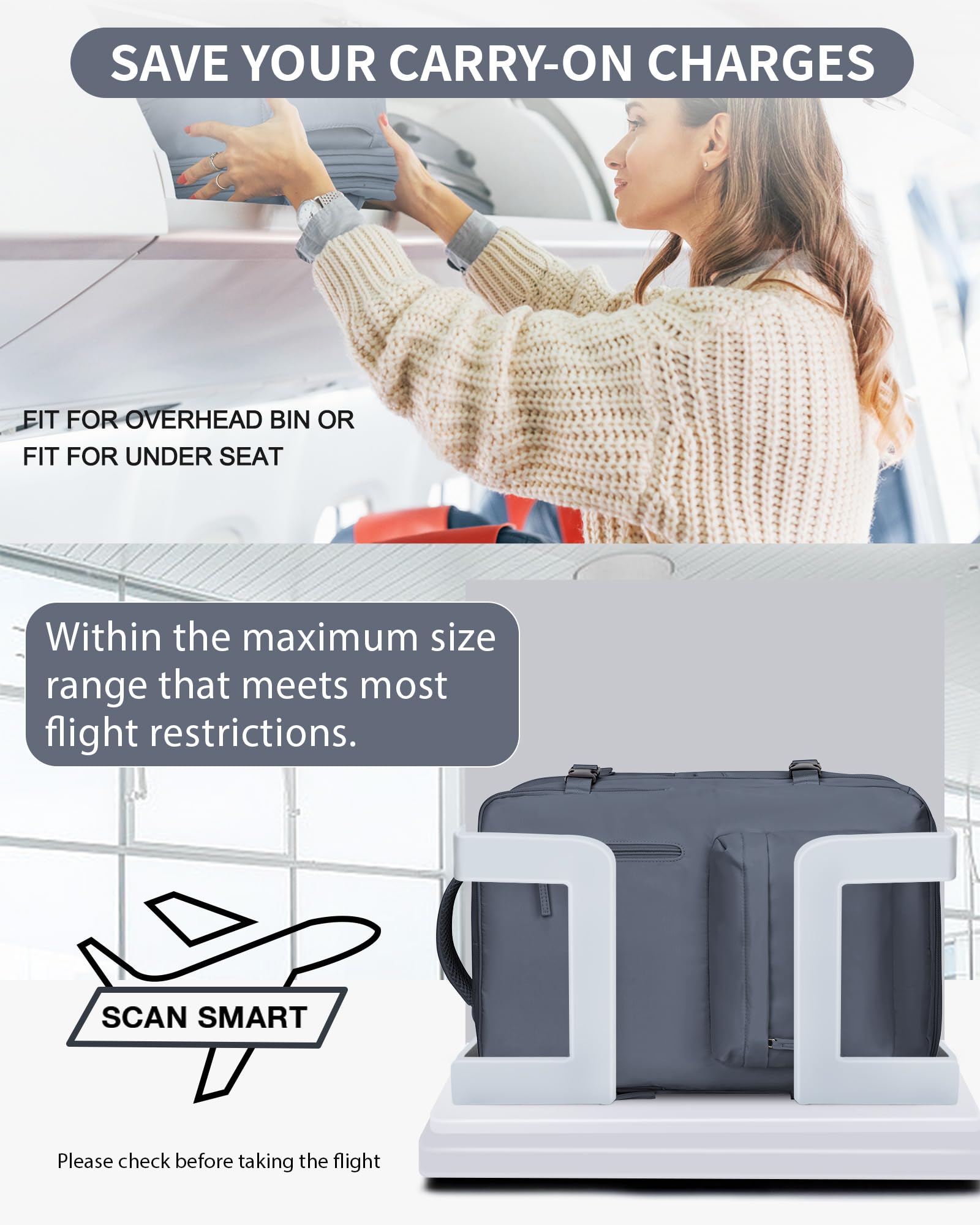 BJLFS Borse da Cabina per Ryanair 40×20×25 Bagaglio a Mano Easyjet 45×36×20 Borsa Zaino da Viaggio, Zaino da trekking,Zaino Casual per laptop da 14 pollici per scuola con porta di USB