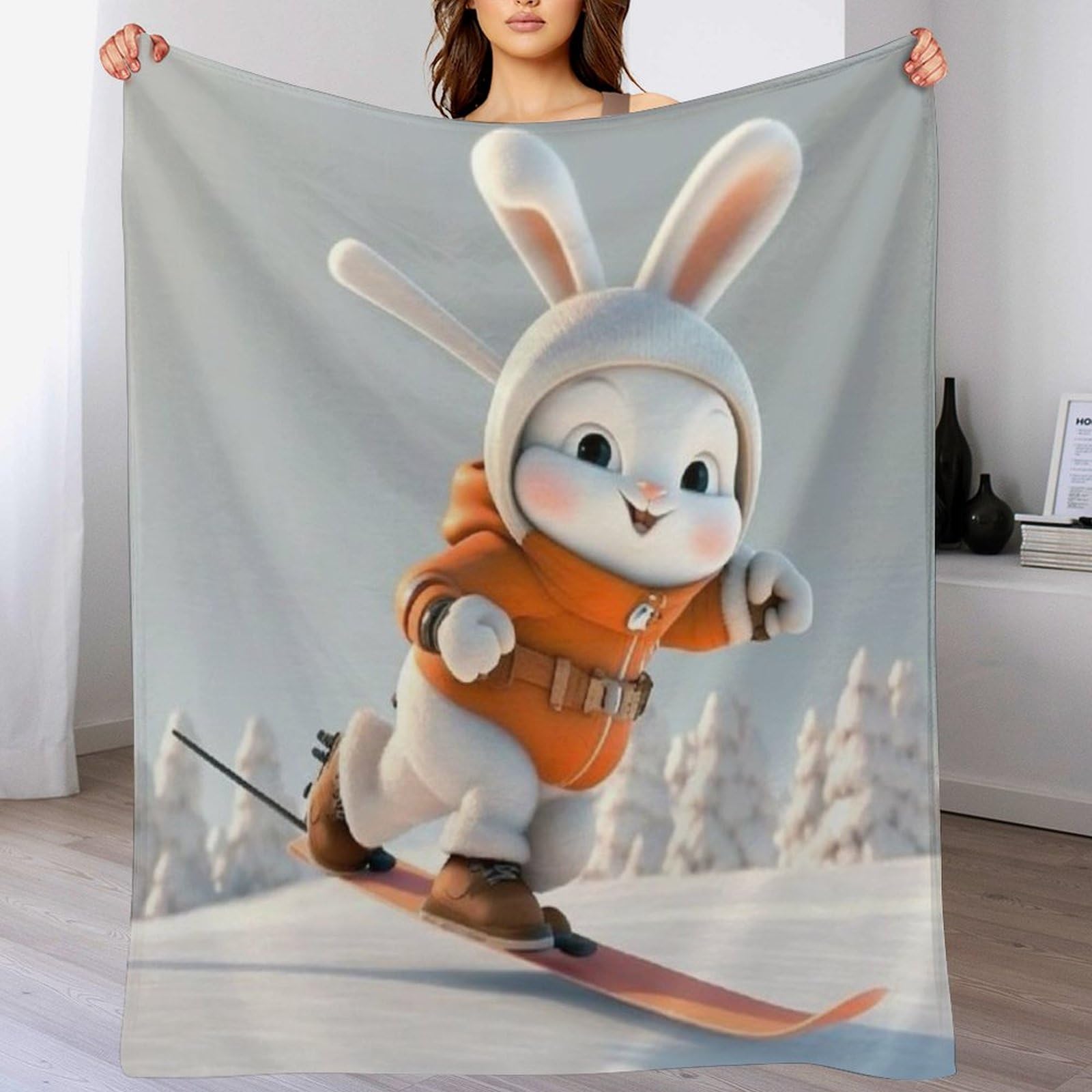 Couverture polaire lapin pour des soirées canapé cocooning