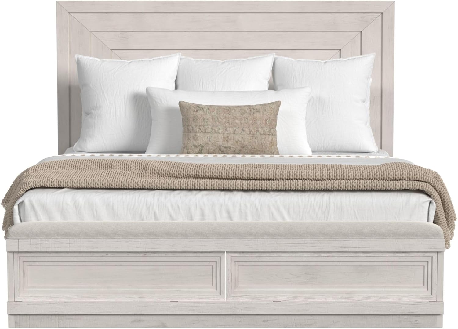 Picket House Furnishings Rhiannon King Storage Bed in Antique White