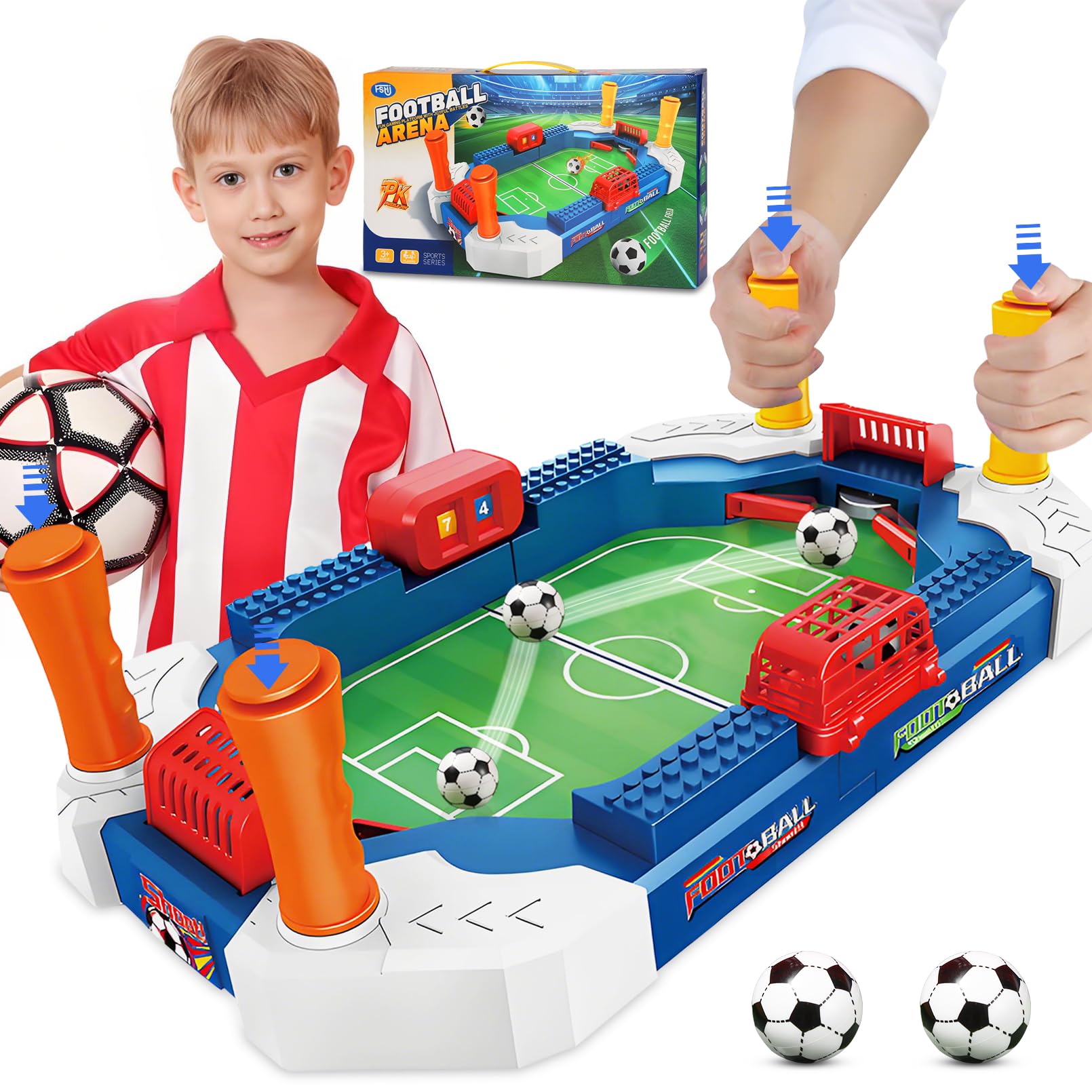 Masyrt – Jeu De Table Basket Et Baby-foot 2 En 1, Score Interactif, Parent-enfant, Dès 3 Ans, Avec Balles Orange Et Dorée