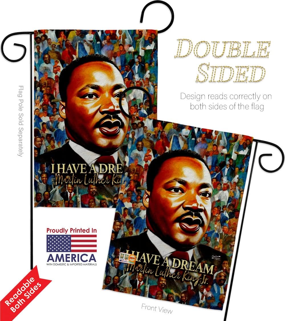 Martin Luther King Front Porch Decor 2 Pcs Banner Room Wall Art Flag Patio Lawn Garden Outdoor Decorations Indoor Tapestry Yard Signs Black History Month African American Heritage Gifts Made In USA