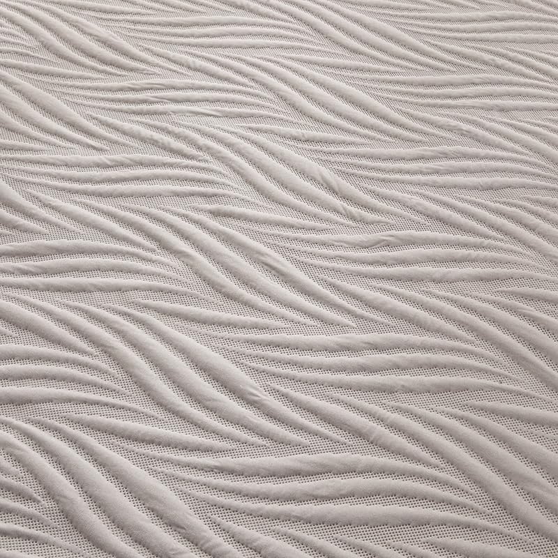 Coprimaterasso Traspirante con Design 3D Air, Lenzuolo con Angoli Impermeabile, coprimaterasso Trapuntato con Tasche Profonde, Lavabile in Lavatrice (Grigio, 135 cm x 200 cm)