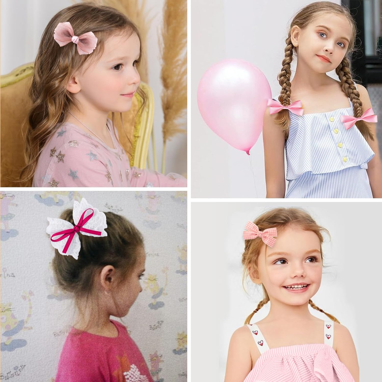 18pcs Pink Hair Bows for Baby Girls,Toddler Girls and Teen Girls.Alligator Hair Clips,Hair Barrettes,Hair Ties,Snap Clip Hairpins.Handmade Hair Accessories Gift Set - Image 2