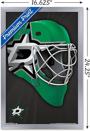Miniatura 64 de Trends International NHL Dallas Stars - Póster de pared con máscara 16, 22.375 x 34 pulgadas, versión enmarcada en negro Versión con marco negro