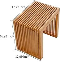 Vista 35 de Banco de comedor de bambú, banco de mesa de cocina de 35 pulgadas, decoración de casa de campo, banco de zapatos de entrada, banco al aire libre