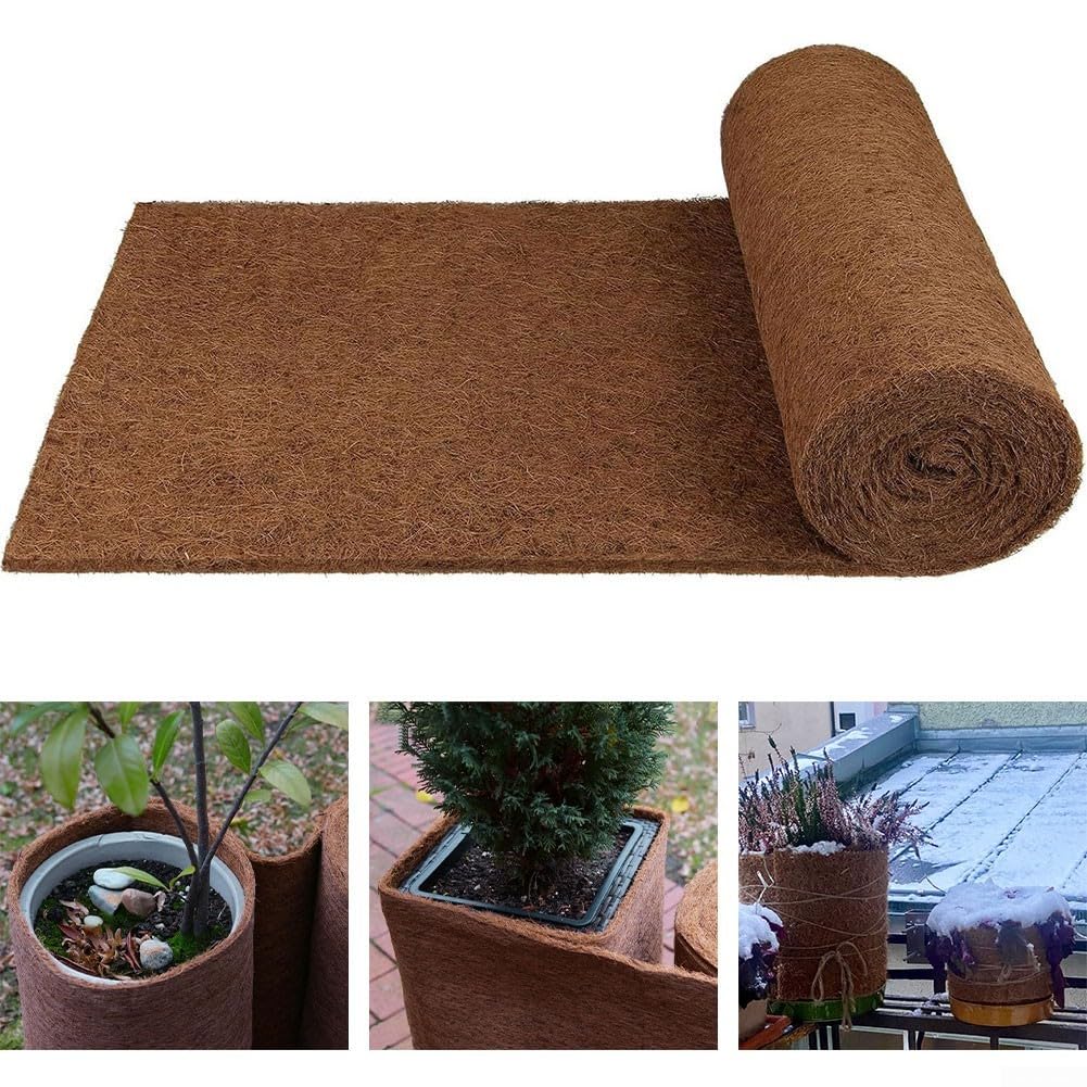 Mata izolacyjna ogrodowa z włókna kokosowego, 100 cm, ochrona przed mrozem i kontrola erozji gleby, do drzew i rabatek kwiatowych, ekologiczne rozwiązanie do pielęgnacji roślin