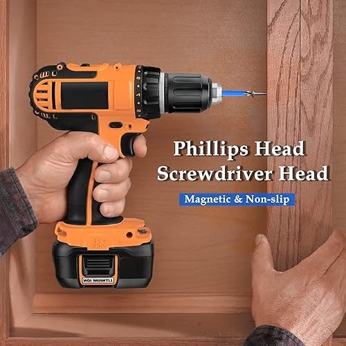 Miniatura 5 de Uenhoy Juego de 10 puntas de destornillador Phillips magnéticas de 2 pulgadas de largo, antideslizantes, n. 2, vástago hexagonal de 14 pulgadas (PH2