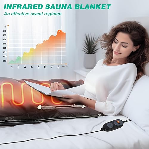 Miniatura 3 de LuxRenew Pro Manta de sauna infrarroja para desintoxicación, sauna de infrarrojos lejanos para relajación de desintoxicación en el hogar, manta