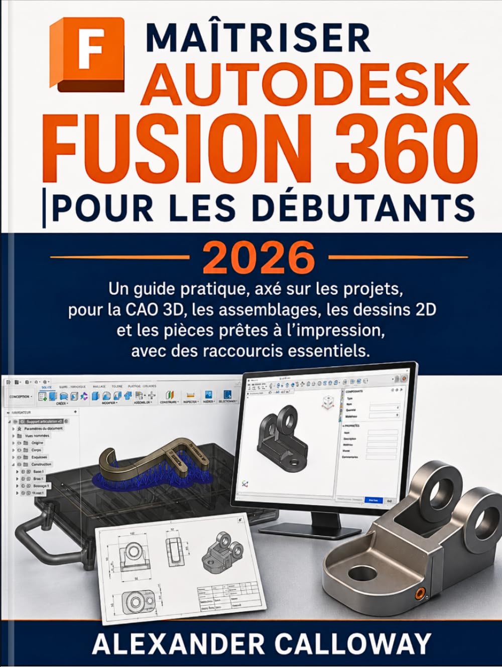 MAÎTRISER AUTODESK FUSION 360 POUR LES DÉBUTANTS (2026): Un guide pratique, axé sur les projets, pour la CAO 3D, les assemblages, les dessins 2D et ... l'impression, avec des raccourcis essentiels