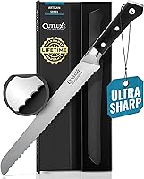 Cutluxe Artisan 10" Serrated Bread Knife - Forged High Carbon German Steel, Full Tang Razor Sharp for Sourdough, Bagels & More