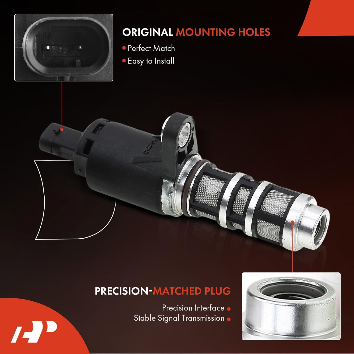 A-Premium Intake or Exhaust Engine Variable Valve Timing (VVT) Solenoid Compatible with Chevrolet Spark 2013 2014 2015 L4 1.2L, Replace# 25192279, 25185534