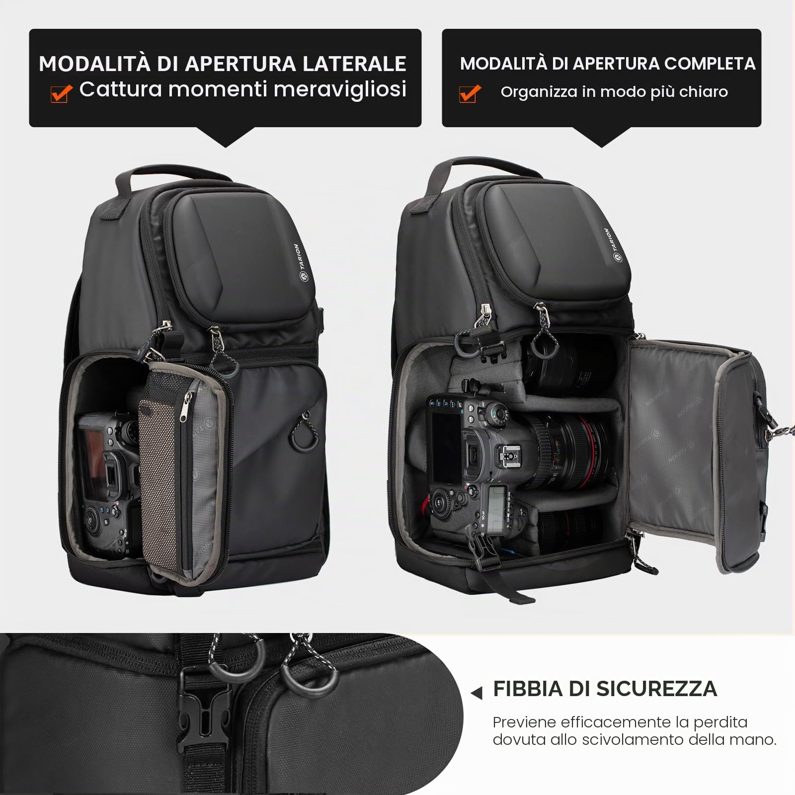 TARION Borsa Fotografica Fotocamera Monospalla: Borsa Macchina Fotografica Impermeabile Zaino Fotografico tracolla per fotocamera Compatibile con Fotocamera DSLR SLR Treppiede