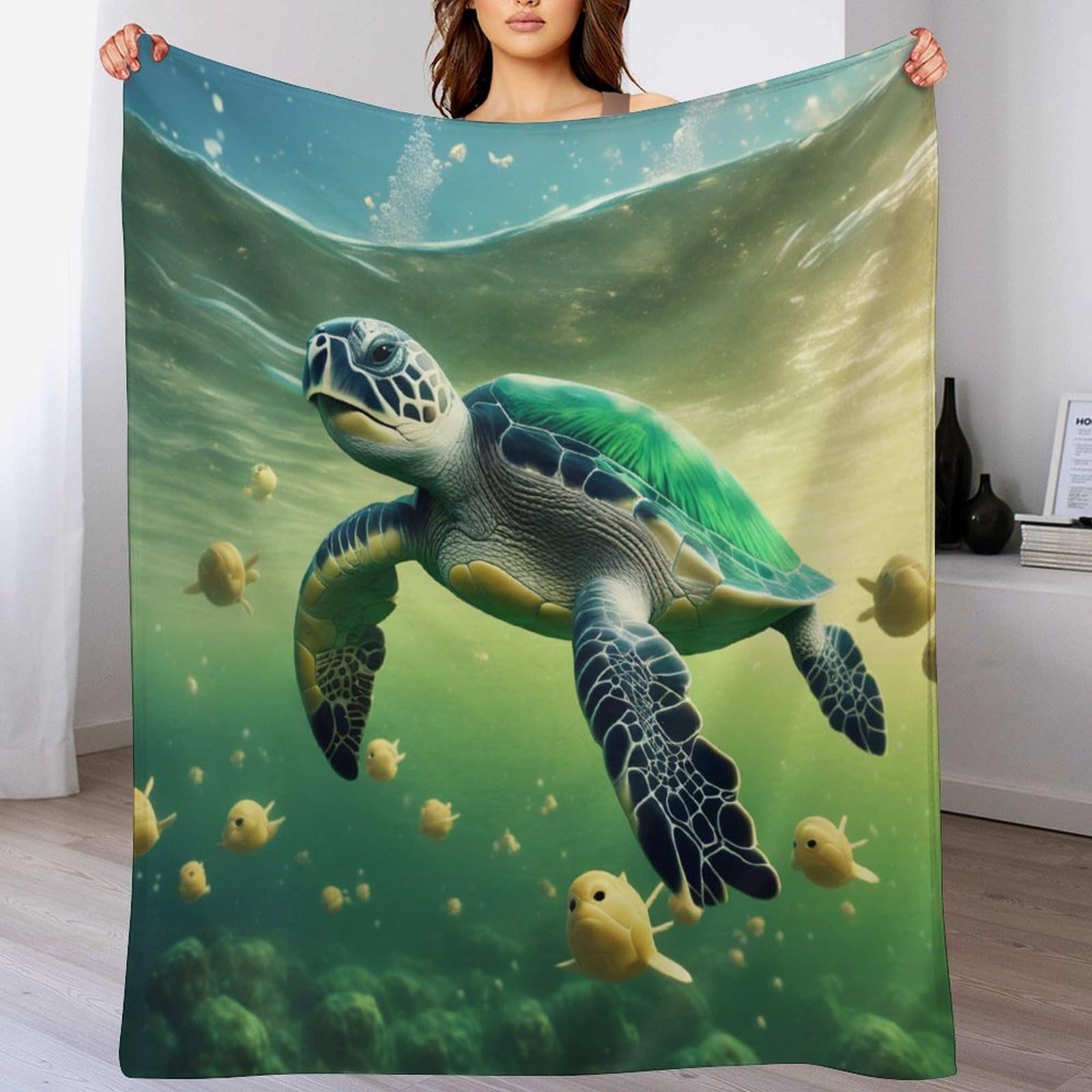 Couverture Tortue de Mer Douillette pour vos Soirées Canapé et Voyage