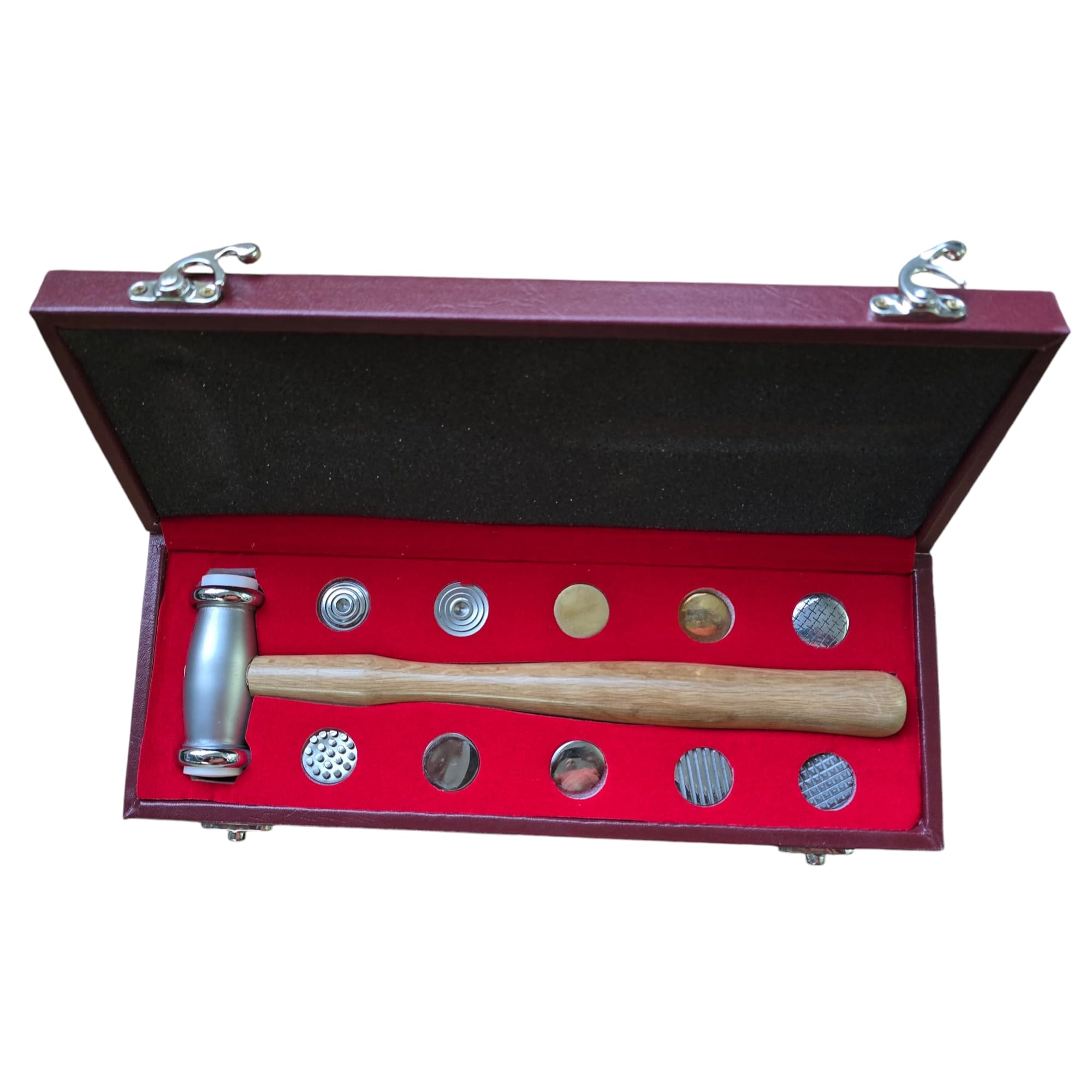 Set de marteaux texturés avec 12 faces interchangeables - Outils de création de bijoux - Outils de martelage en métal - Coffret cadeau d'idées cadeaux PTL®
