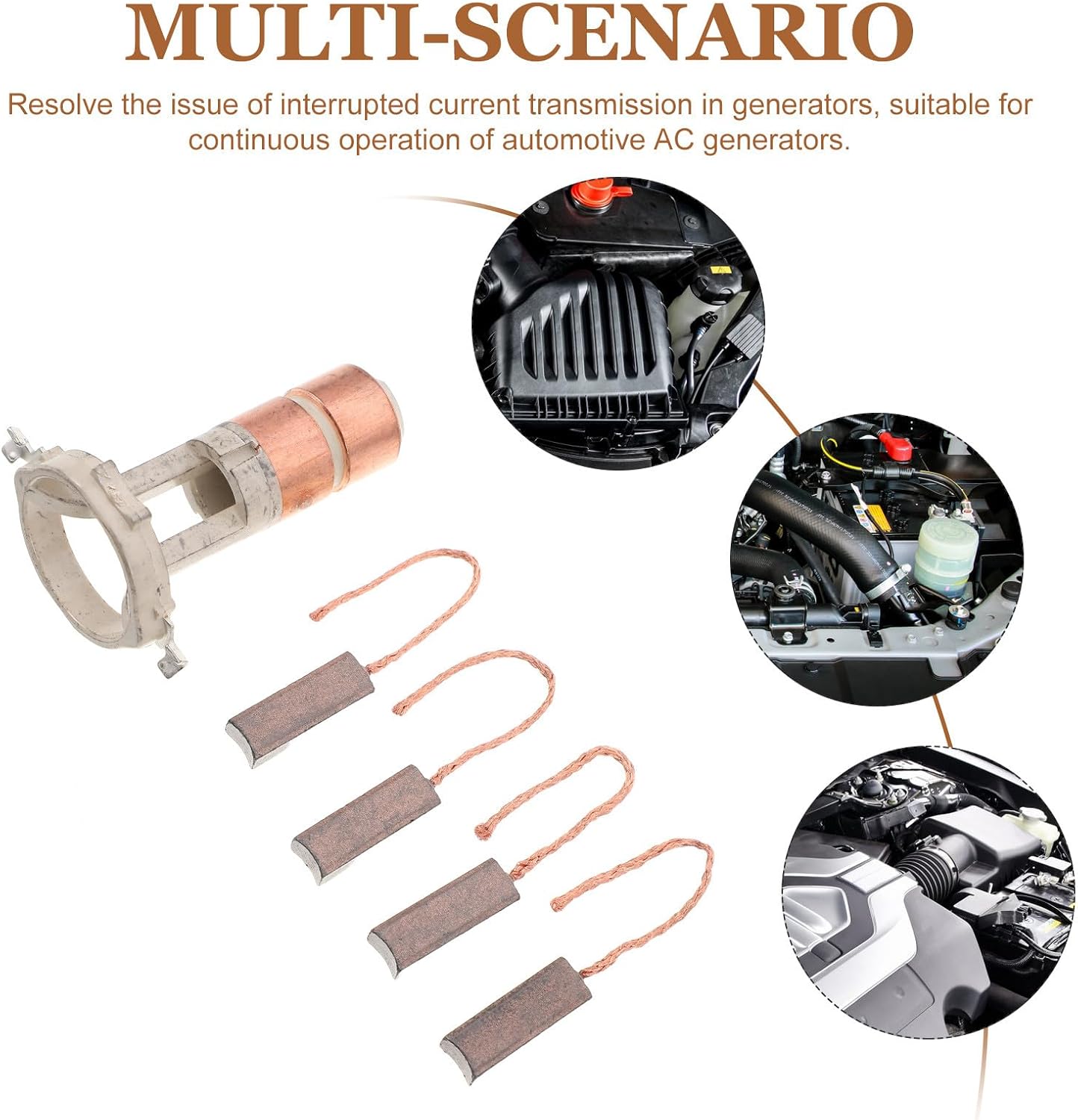 1 Set Generator Alternator Brush: Motor Carbon Brushes with Slip Rings, Replacement Parts for Electric Motor, Automotive Alternators