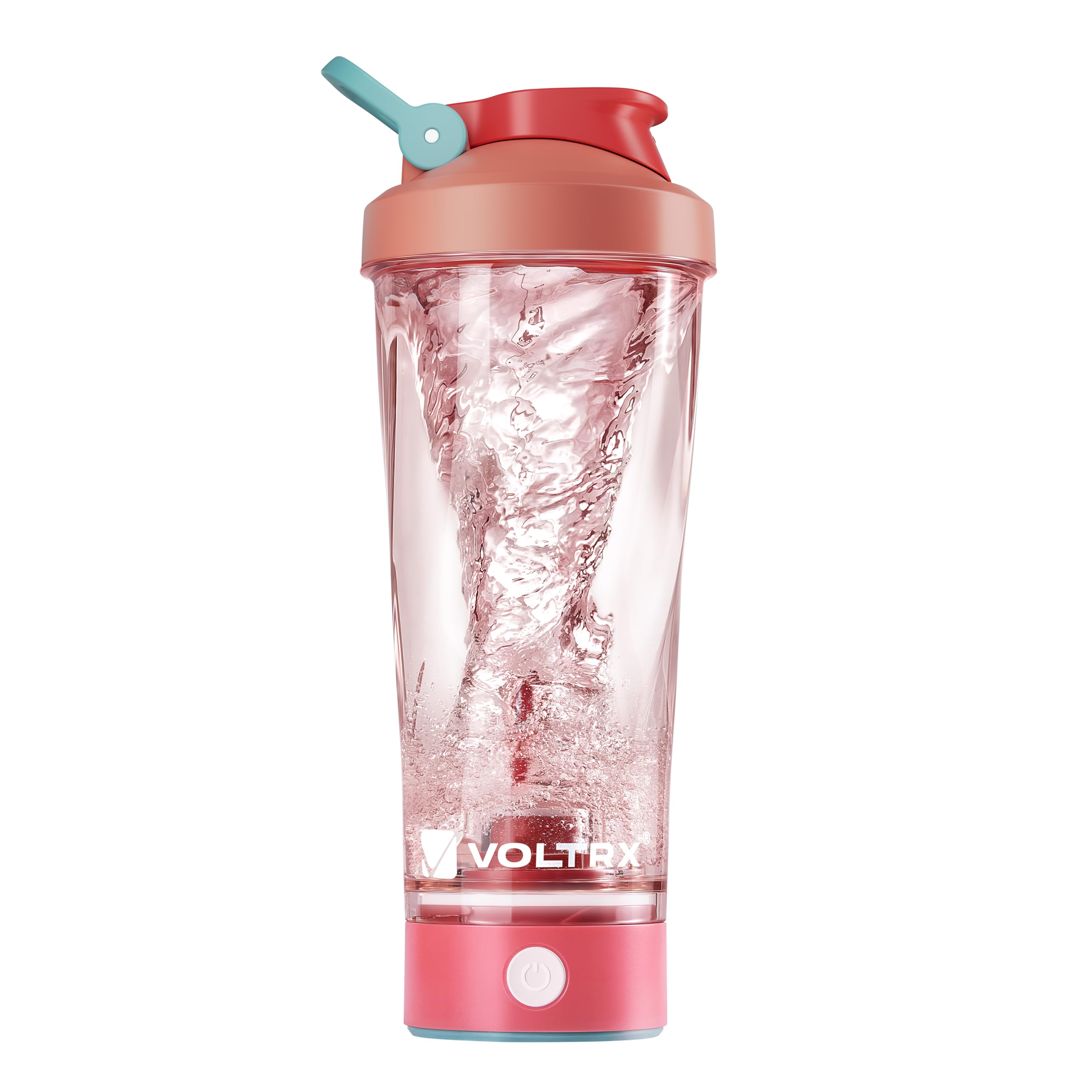 VOLTRX VortexBoost Electric Shaker Bottle, USB C Rechargeable Protein Shake Mixer, Shaker Cups for Protein Shakes and Meal Replacement Shakes, BPA-Free, Made with Tritan, Solar Red, 24oz