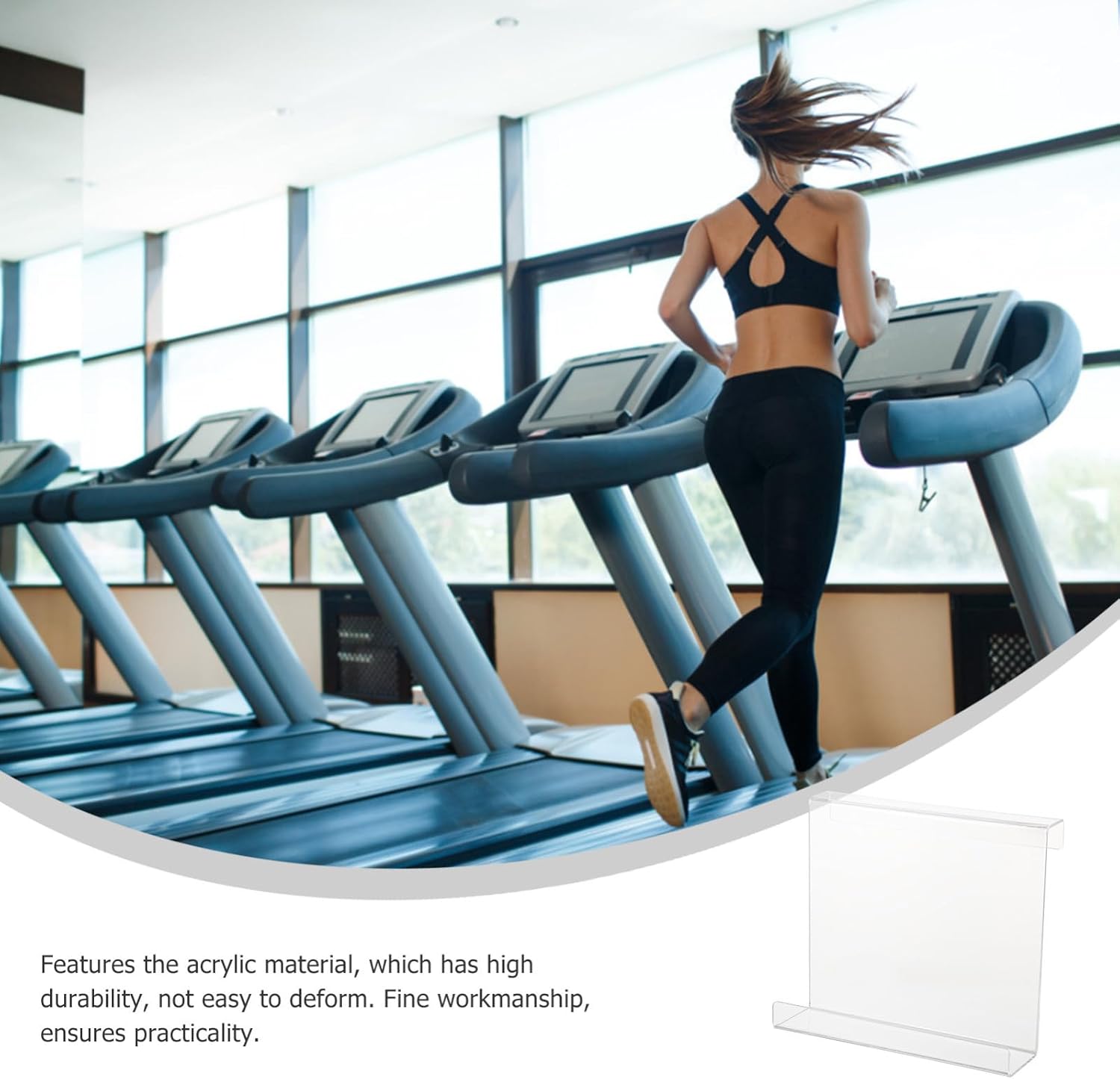 Acrylic Treadmill Book Holder and Tablet Stand for Home Exercise, Reading Rack Compatible with E-Books and Magazines, Environmental Protection Material, Easy to Install