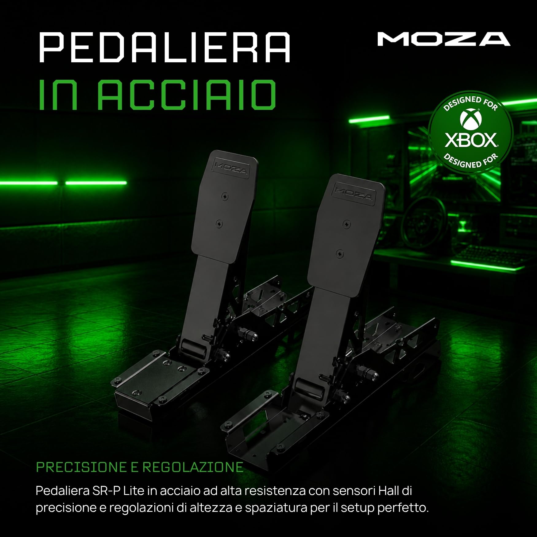 MOZA R3 Bundle Volante Simulatore di Guida PC con Base Direct Drive 3.9 Nm, Volante Xbox Series X | S e Xbox One., Pedaliera Sim Racing SR-P Lite, Morsetto da Tavolo Incluso
