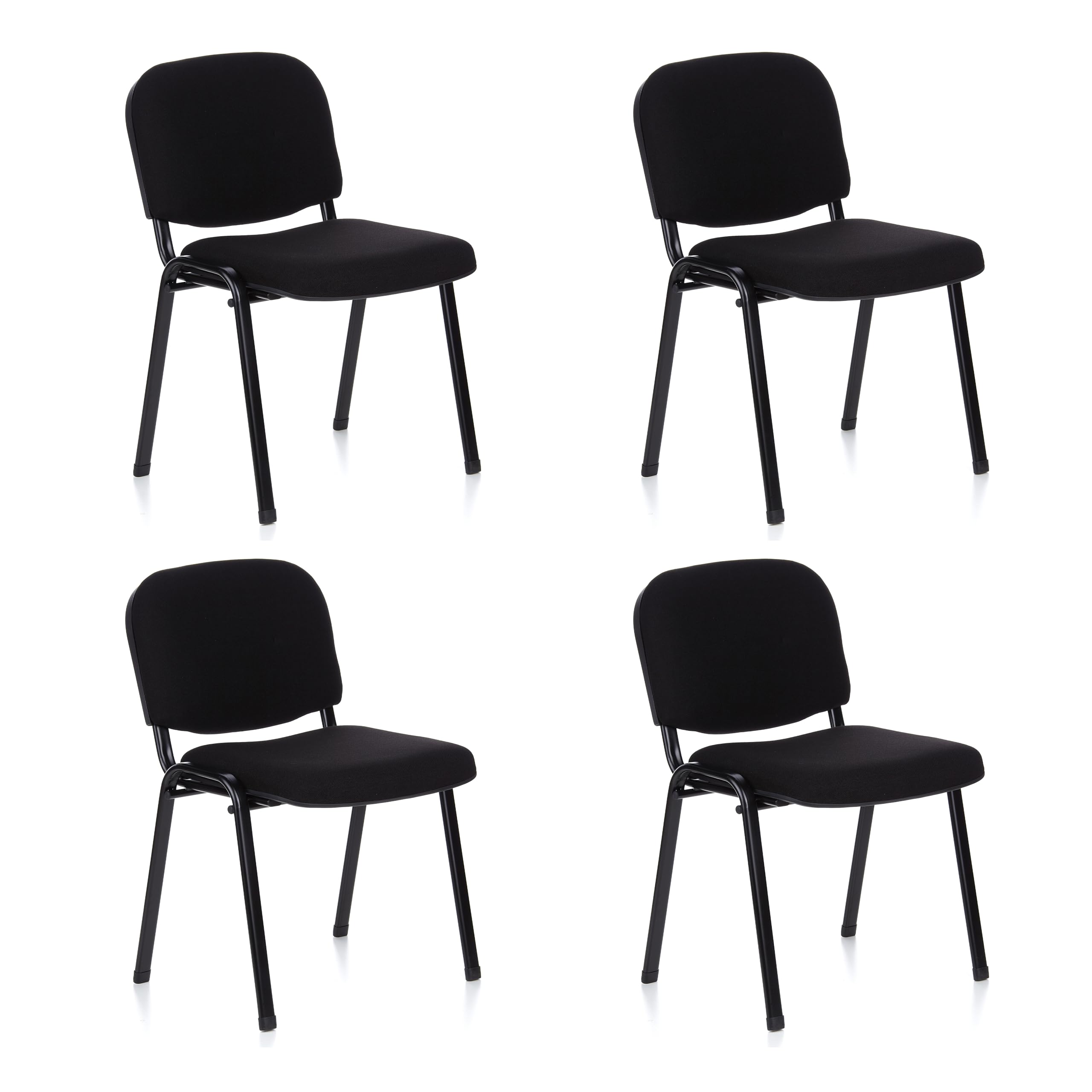 Lot de 4 chaises visiteurs XT 600 Revêtement Tissu Noir Chaise de conférence empilable