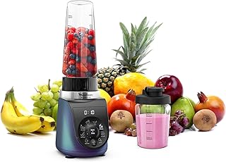 Moulinex Blend Up Powerful Blender, 1000W, 8 Automatic Programs, Powelix Blades, Automatic Cleaning, Travel Containers, Ic…